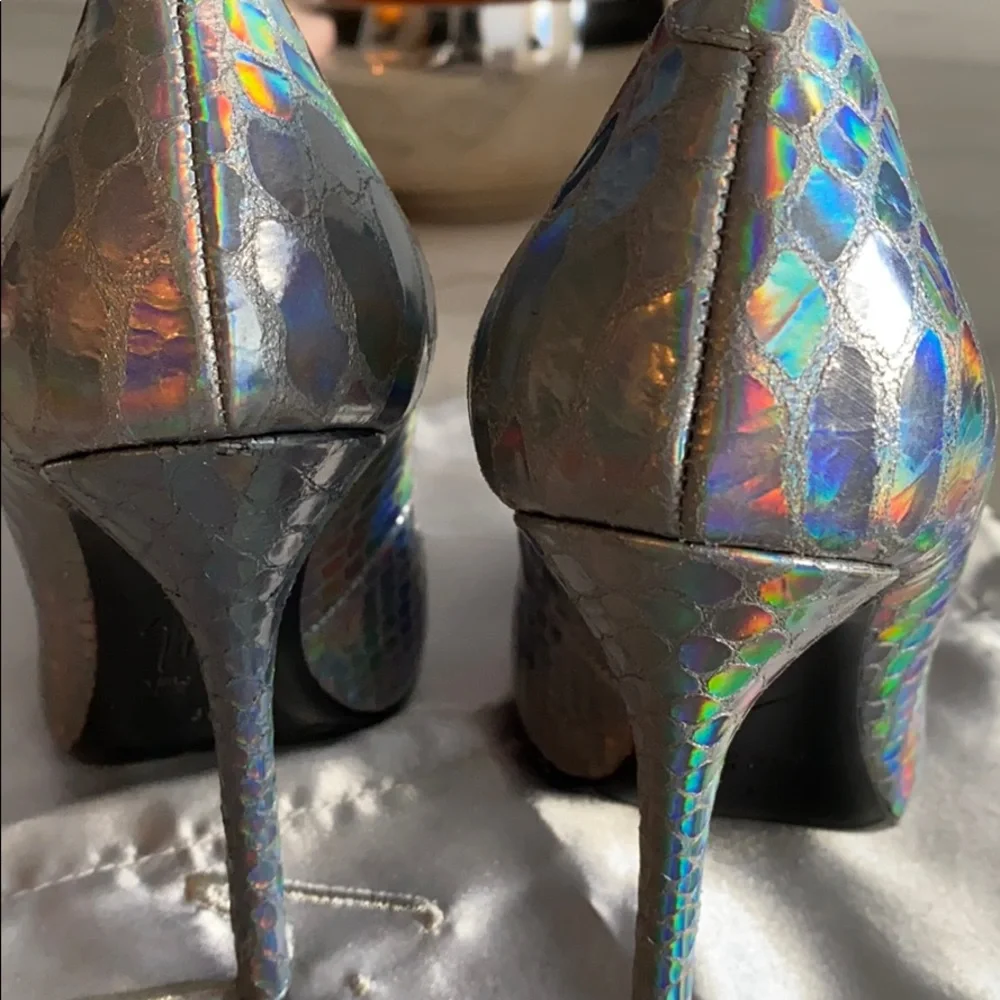 Giuseppe Zanotti RARE Mirrored Leather Silver Pumps